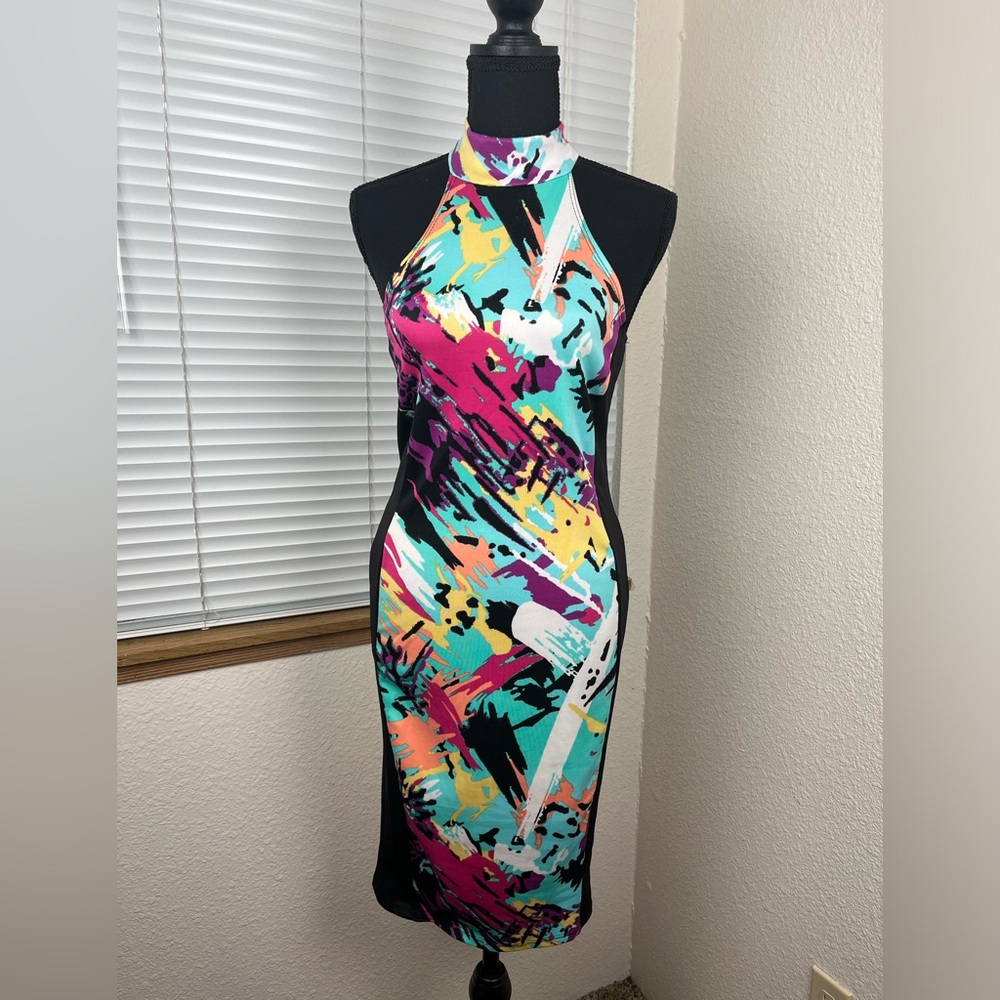 Niki Minaj Halter Dress Y2K Style Vibrant Glam Club 00’s Size Medium